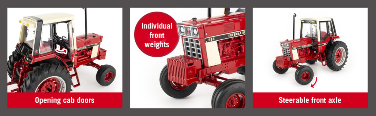 1:16 International Harvester 986 Tractor with 720 5-Bottom Plow, Precision Heritage Series