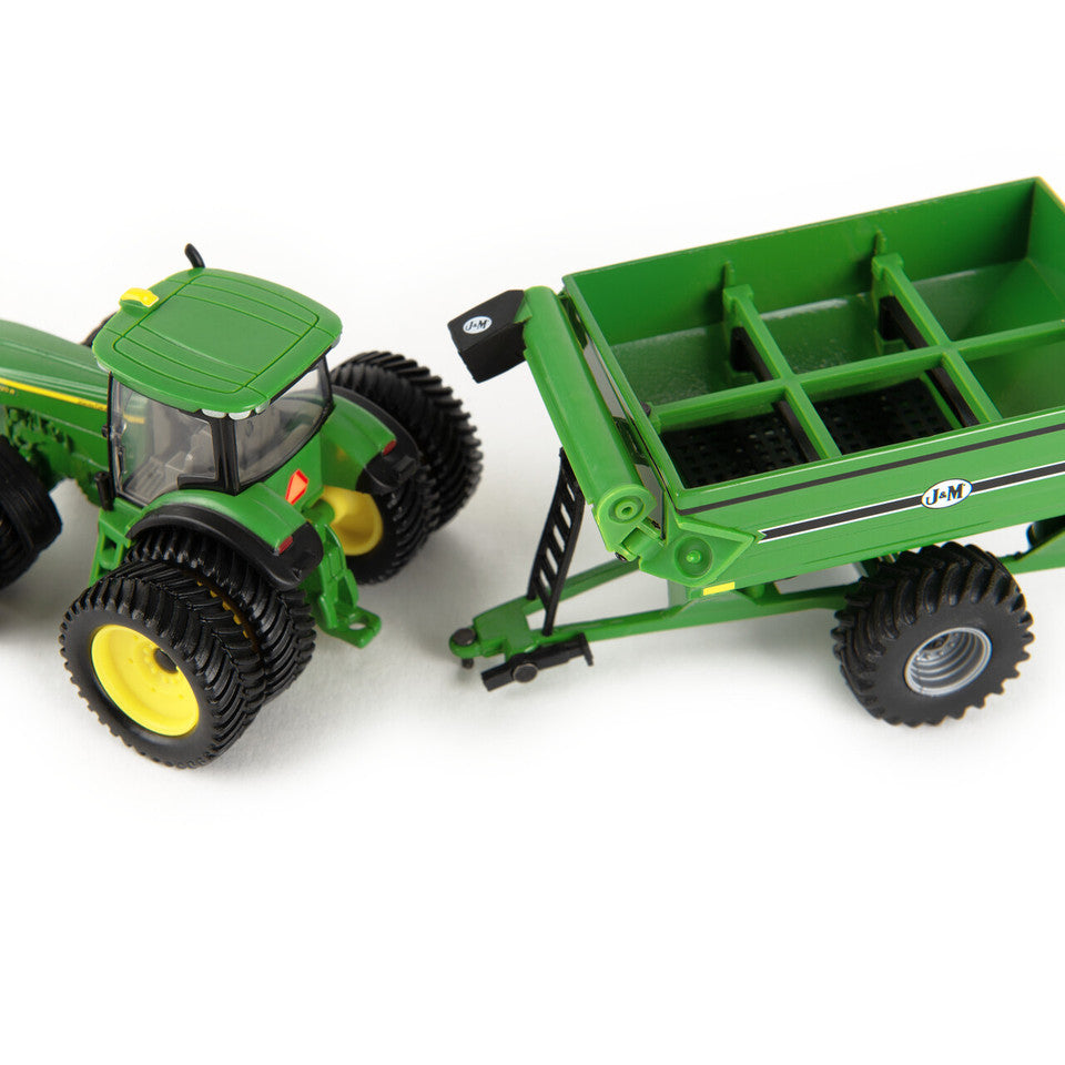1:64 John Deere 8320R Tractor Toy with J&M Grain Cart