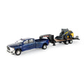 32 Ram 3500 Pickup With New Holland L230 Skid Steer and Gooseneck Trailer