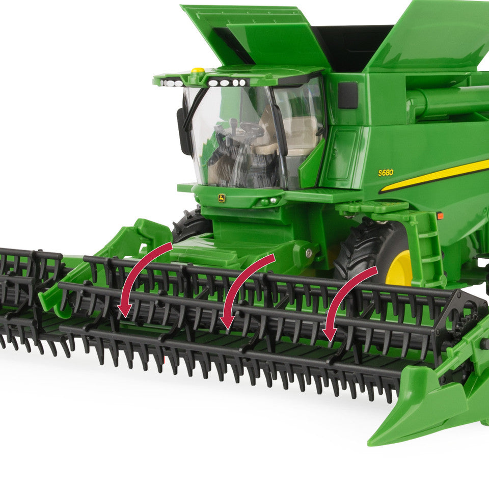 John Deere 1:32 Scale Farm Toy Harvesting Set with Tractor, Grain Cart and Combine