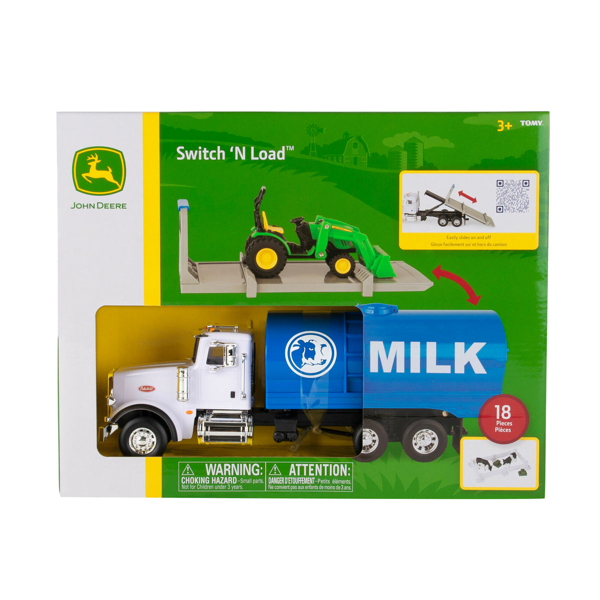 Switch 'N Load - Peterbilt W/ Milk Tanker, Flatbed  W/ John Deere Tractor Loader
