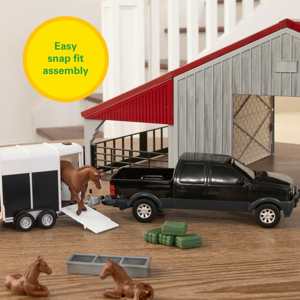1:32 Scale Weathered Barn – 13 Piece Farm Playset