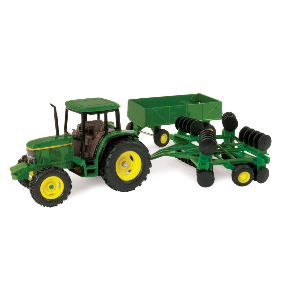 1:32 John Deere Scale 6410 Tractor with Barge Wagon & Wing Disk