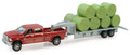 1:64 Case IH Scale Dodge Pickup with Trailer & Bales